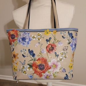 Brighton Floral Tote with Multicolor Blooms